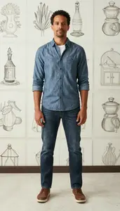 Male Pattern Illustrator Portrait Stock Photo