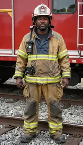 Male Railroad Firer Portrait Stock Photo