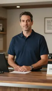 Male Receptionists Stock Photo