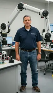 Male Robotics Testing Technician Portrait Stock Photo