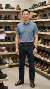 Male Shoe Salesperson Portrait Stock Photo