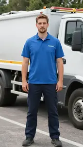 Male Solid Waste Collector Stock Photo