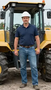 Male Steam Shovel Operating Engineer Portrait Stock Photo