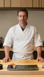 Male Sushi Chef Portrait Stock Photo