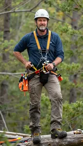 Male Utility Arborist Stock Photo