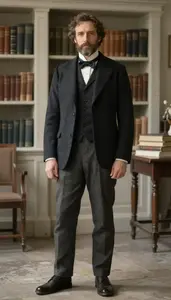 Male Victorian Literature Professor Stock Photo
