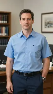 Male Administrative Clerk Portrait Stock Photo
