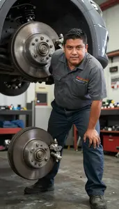 Male Automotive Brake Technician Portrait Stock Photo