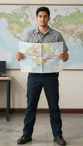 Male Cartographic Aide Stock Photo