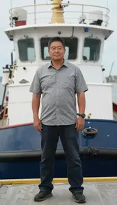 Male Coastal Tug Mate Professional Stock Photo