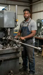 Male Horizontal Boring Mill Operator For Metal Portrait Stock Photo