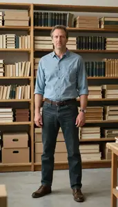 Male Museum Archivist Stock Photo