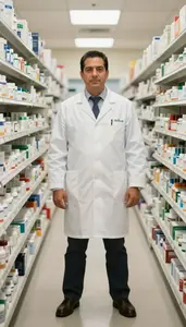 Male Pharmacists Professional Stock Photo
