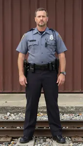 Male Railroad Police Officer Stock Photo