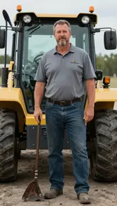Male Steam Shovel Operator Portrait Stock Photo