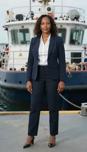 Female Coastal Tug Mate Professional Stock Photo