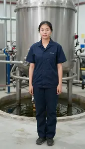 Female Liquid Waste Treatment Plant Operator Portrait Stock Photo