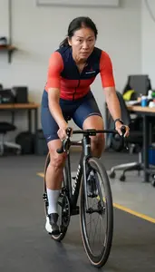 Female Professional Bicycle Racer Professional Stock Photo