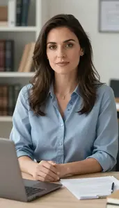 Female Student Admissions Clerk Professional Stock Image