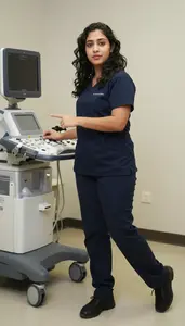 Female Ultrasonographer Portrait Stock Photo