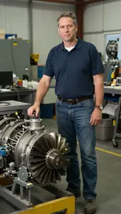 Male Gas Turbine Assembler Professional Stock Image