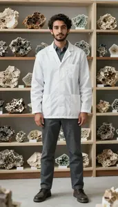 Male Mineralogist Stock Photo