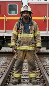 Male Railroad Firer Portrait Stock Photo