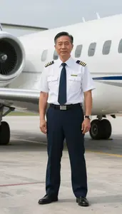 Male Regional Airline Pilot Portrait Stock Photo