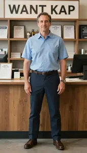 Male Want Ad Clerk Stock Photo