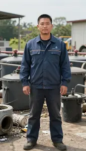 Male Waste Treatment Operator Stock Photo