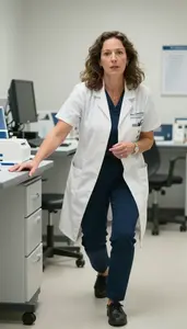 Female Certified Nuclear Medicine Technologist Stock Photo