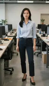Female Civil Engineering Technician Stock Photo