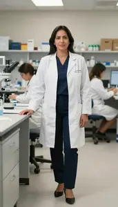 Female Clinical Microbiologist Stock Photo