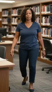Female College Librarian Portrait Stock Photo