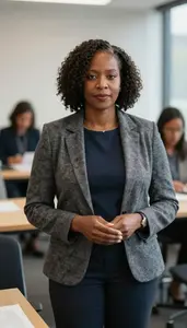 Female Contemporary English Literature Professor Portrait Stock Photo