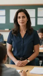 Female Elementary School Inclusion Teacher Stock Photo