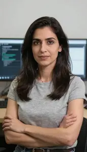 Female Embedded Systems Software Developer Portrait Stock Photo