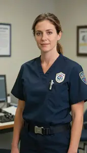 Female Emt Portrait Stock Photo