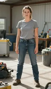 Female Industrial Roofer Portrait Stock Photo