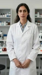 Female Inorganic Chemist Stock Photo