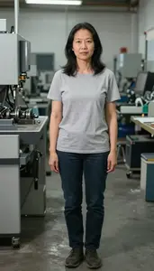 Female Machined Parts Quality Inspector Portrait Stock Photo