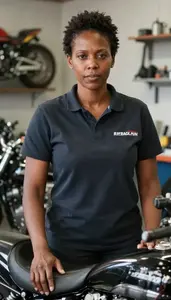 Female Motorcycle Repairer Professional Stock Photo