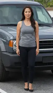 Female Over The Road Driver Stock Photo