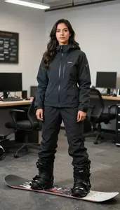 Female Professional Snowboarder Stock Photo