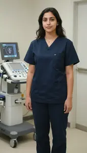 Female Registered Diagnostic Medical Sonographer Portrait Stock Photo
