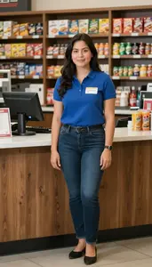 Female Snack Bar Cashier Professional Stock Image