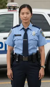 Female State Highway Police Officer Stock Photo