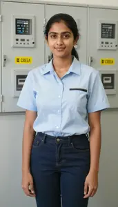 Female Steam And Power Panel Operator Professional Stock Photo