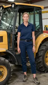 Female Steam Shovel Operating Engineer Stock Photo