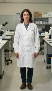 Female Swine Genetics Researcher Portrait Stock Photo